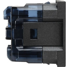 Priză simplă cu împământare Moda Voice, protecție copii, 2 module, antracit mat