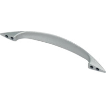 Mâner de mobilier argintiu din metal cu două găuri