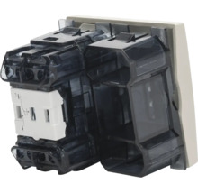 Vedere din spate a unui comutator dublu pentru instalații electrice
