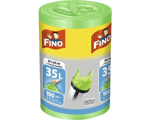 Saci menajeri Fino Color 35L 49x60 cm, cu mânere, rolă 100 bucăți-0