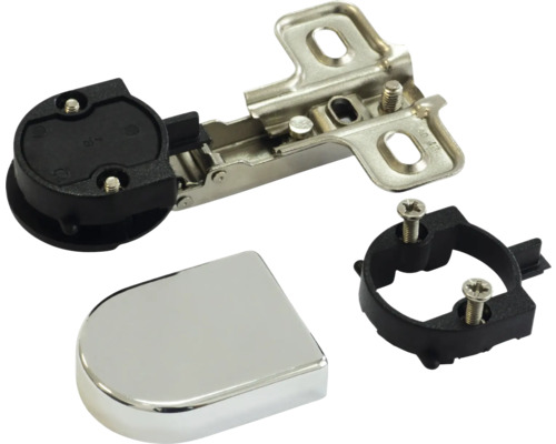 Balamală pentru mobilă cu placă de montaj și capac