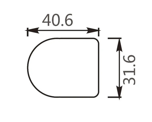 Desen tehnic cu dimensiunile 40,6 și 31,6