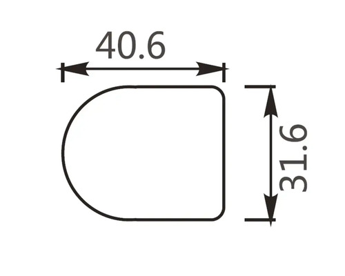 Schiță dimensională cu dimensiunile 40.6 și 31.6
