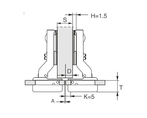 Desen tehnic al unei balamale cu dimensiuni