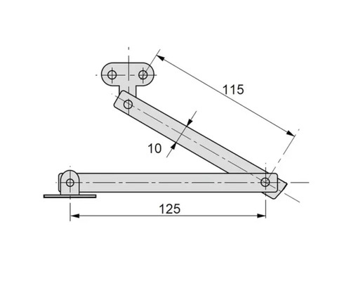 Desen tehnic al unui suport de fereastră cu dimensiuni