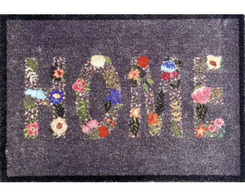 Covoraș intrare Ambiance Spring Home 50x70 cm Covor de intrare cu model floral și cuvântul HOME