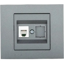 Priză date simplă Ovivo Grano CAT6, fumuriu