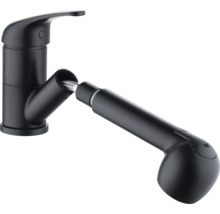 Baterie de bucătărie neagră cu duș extractibil