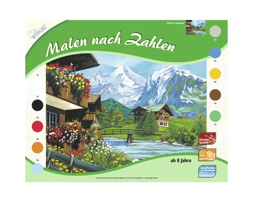 Set pictură pe numere cu motiv de peisaj montan