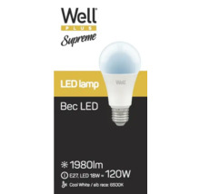 Siglă Well. Bec LED E27, 18 wați, 1980 lumeni