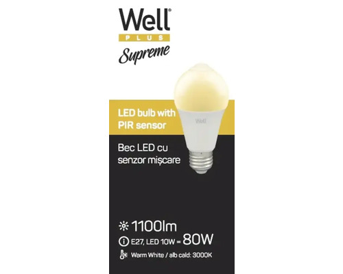 Logo Well Bec LED cu senzor de mișcare