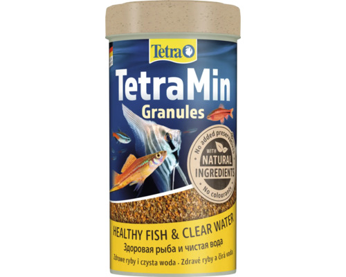 Hrană pentru pesti, granule TetraMin 250 ml Hranule TetraMin pentru pești sănătoși și apă limpede