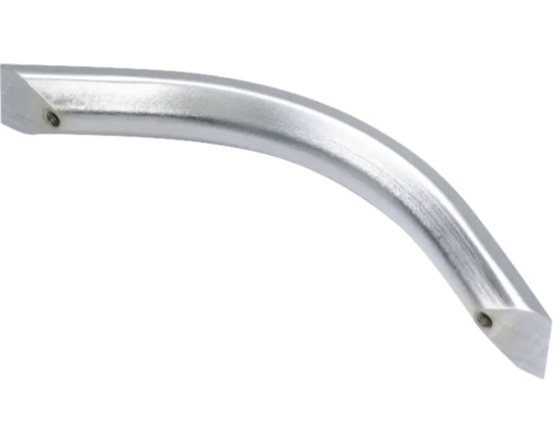 Profil metalic curbat argintiu cu găuri de fixare pentru montaj