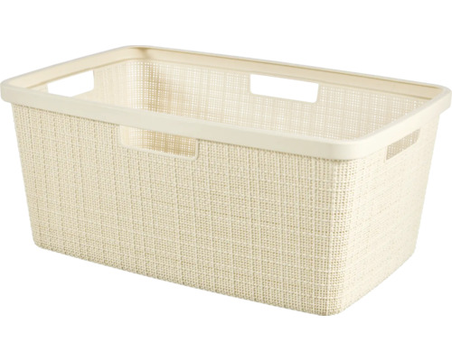 Coș de rufe Curver Jute 46 litri, aspect iută, bej