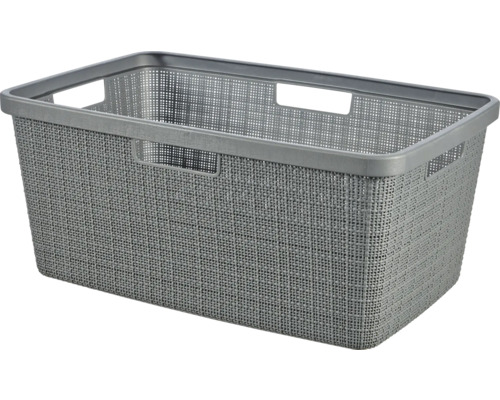 Coș de rufe Keter Jute 46 litri, aspect iută, gri