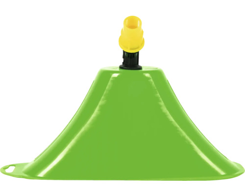 Aerator verde pentru gazon cu atașament galben pentru aerarea solului