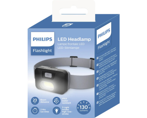Lanternă frontală Philips LED cu 130 lumeni, în ambalaj