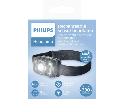 Lanternă frontală cu senzor reîncărcabilă Philips