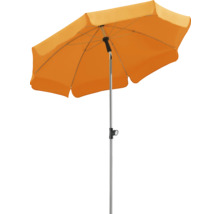 Umbrelă de soare dreptunghiulară portocalie cu stâlp argintiu