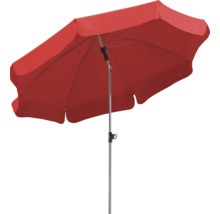 Umbrelă de soare roșie cu suport din oțel pentru exterior