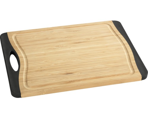 Tocător din bambus cu șanț pentru scurgere și mâner