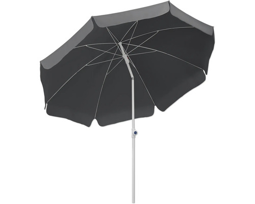 Umbrelă terasă Schneider Ibiza Ø 200 cm 150 g/mp poliester antracit Umbrelă de soare gri cu cadru alb