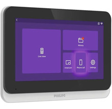 Afișaj Philips cu interfață utilizator pentru vizualizare live, istoric, interfon, apel telefonic și setări