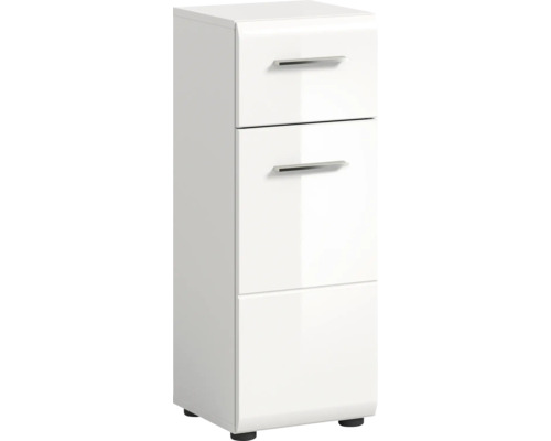 Dulap de baie alb cu două sertare și o ușă