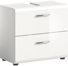 Dulap de lavoar alb cu două sertare și mânere