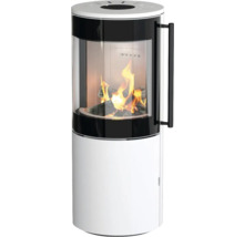 Șemineu cu placare din sticlă și foc