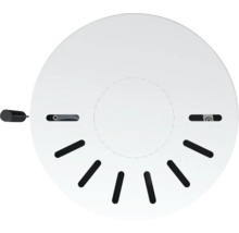 Detector de fum rotund cu buton de testare și fante de ventilație