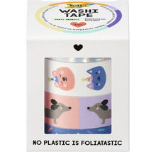 Bandă adezivă decorativă Washi Tape Party Animals, set 4 role 4x 5 m