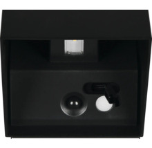 Aplică LED exterior Genie 2x1W, lumină caldă, IP44, senzor de mișcare, încărcare USB, negru