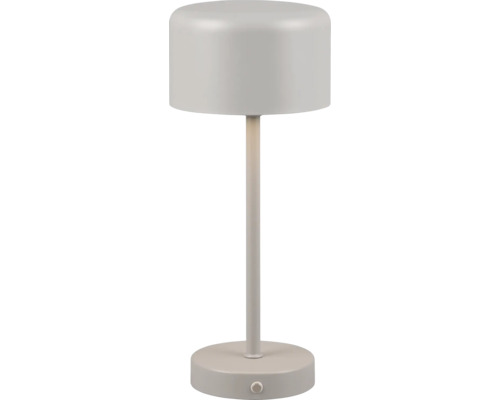 Lampă de masă cu abajur cilindric și bază rotundă