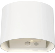 Aplică LED exterior Genie 2x1W, lumină caldă, IP44, senzor de mișcare, încărcare USB, alb