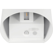 Aplică LED exterior Genie 2x1W, lumină caldă, IP44, senzor de mișcare, încărcare USB, alb
