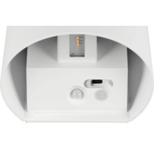 Aplică LED exterior Genie 2x1W, lumină caldă, IP44, senzor de mișcare, încărcare USB, alb