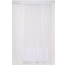 Perdea albă, transparentă, cu bride