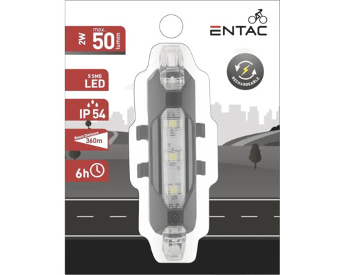 Lumină spate pentru bicicletă Entac, reîncărcabilă, distanța fasciculului luminos 360 de metri