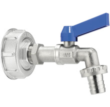 Robinet de scurgere cu racord pentru furtun și mâner albastru