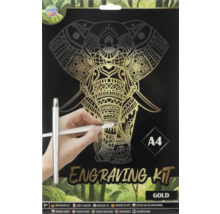 Moxy Set folii de zgâriat A4 auriu cu motiv elefant