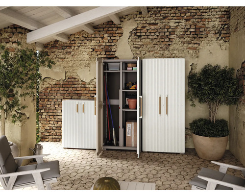 Dulap utilitar plastic 2 uși 80x180x45 Ketter Groove | HORNBACH