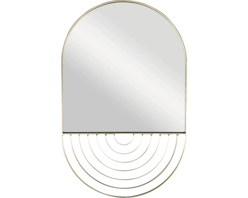 Oglindă ovală de perete cu ramă metalică