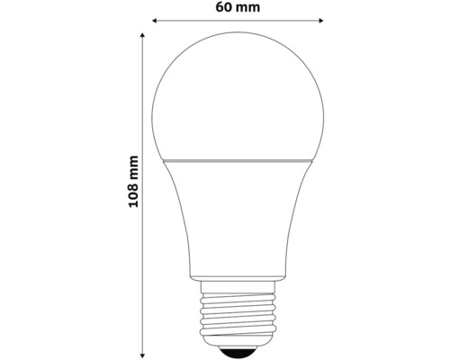 Desen tehnic al unui bec cu dimensiunile de 60 mm lățime și 108 mm înălțime.