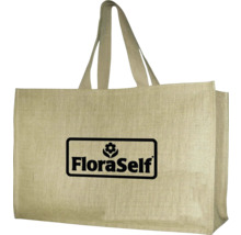 Sac de cumpărături din iută cu logo FloraSelf