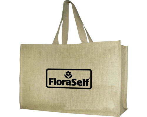 Sac de cumpărături din iută cu logo FloraSelf