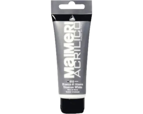Culoare acrilică Acrilico 018 Titanium white 75 ml Vopsea acrilică alb titan Maimeri Acrilico în tub