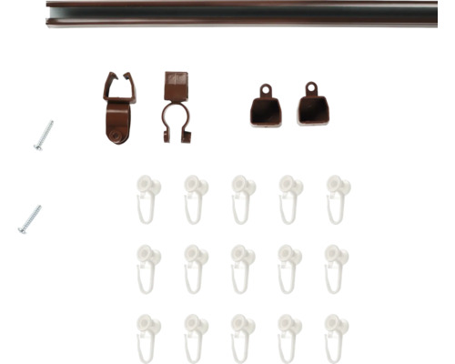 Set accesorii bară de perdea cu suporturi, glisiere și șuruburi