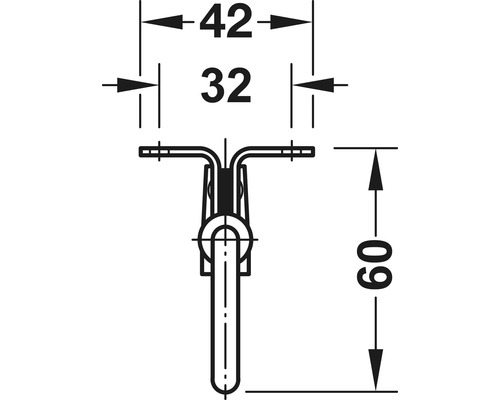 Desen tehnic al unui mâner de mobilă cu dimensiuni