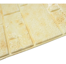 Panou decorativ autoadeziv 3D model cărămidă crem 70x70 cm, set 4 buc.